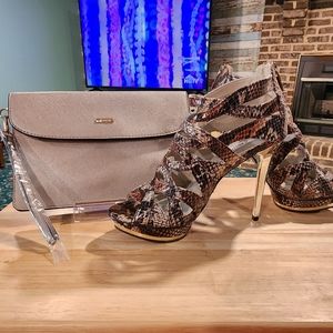Bundle Jlo heels with clutch